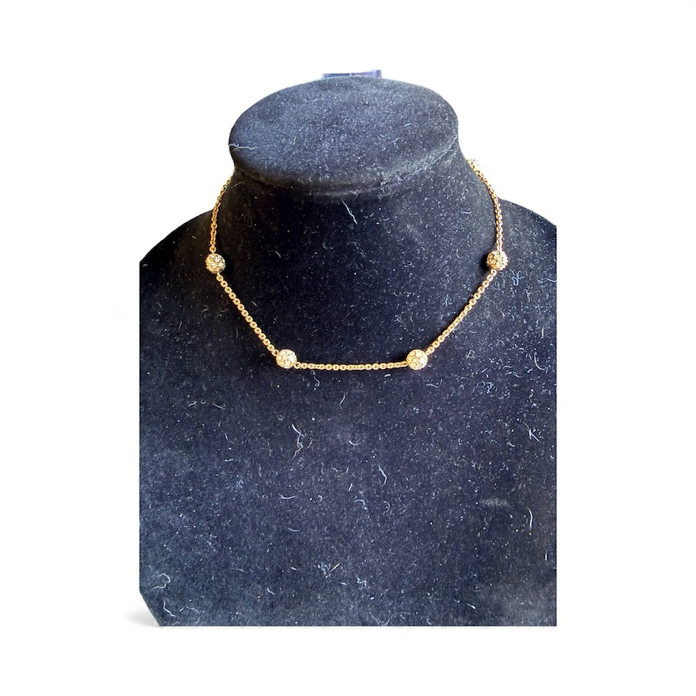 Nolan Miller Gold Tone & Swarovski Crystal Collar Necklace